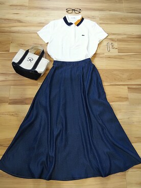 「URBAN RESEARCH（アーバンリサーチ）のアイテム（デニムスカート）」を使った、r。さん（レディース・157cm）の夏コーディネート