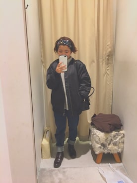 「LEPSIM」｜「アイテム（MA-1）」を使った、ＲＩＮさん（レディース・148cm）の冬コーディネート
