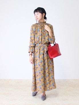 「レトロワンピース」｜「アイテム（その他）」を使った、ユキさん（レディース・158cm）の夏コーディネート
