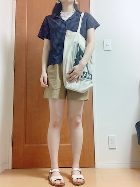 「apres jour（アプレジュール）のアイテム（サンダル）」を使った、めばえ🌱さん（レディース・166cm）の夏コーディネート