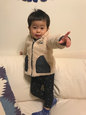 「1歳6ヶ月」｜「アイテム（ブルゾン）」を使った、HARUSUSさん（キッズ・80cm）の秋コーディネート