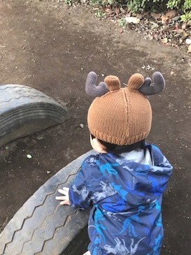 「babygap」｜「アイテム（マウンテンパーカー）」を使った、HARUSUSさん（キッズ・80cm）の秋コーディネート
