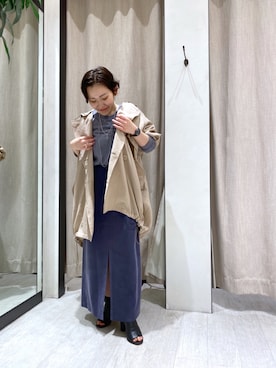 「Aラインスカート」｜「アイテム（ジャケット/アウター）」を使った、mari.kana_lemageさん（レディース・150cm）の春コーディネート