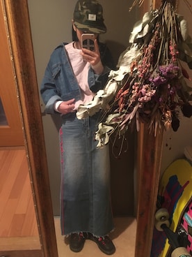 「カモ柄」｜「アイテム（ブルゾン）」を使った、miiiyukiさん（レディース・157cm）の秋コーディネート