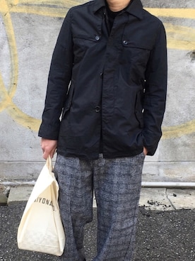 「no brand（ノーブランド）のアイテム（トレンチコート）」を使った、たつさん（メンズ・160cm）の冬コーディネート