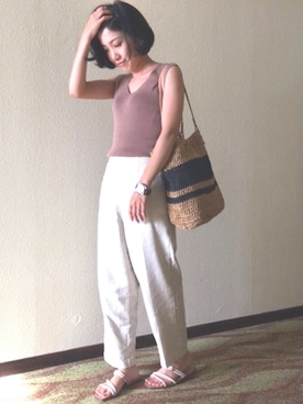 「OVoVO（オーヴォ）のアイテム」を使った、Akiさん（レディース・153cm）の夏コーディネート