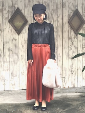 「OVoVO（オーヴォ）のアイテム」を使った、Akiさん（レディース・153cm）の秋コーディネート