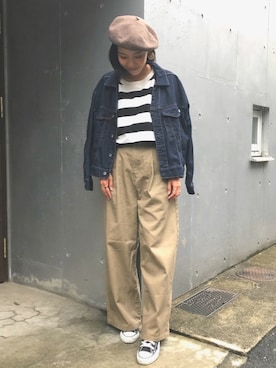 「OVoVO（オーヴォ）のアイテム」を使った、Akiさん（レディース・153cm）の秋コーディネート