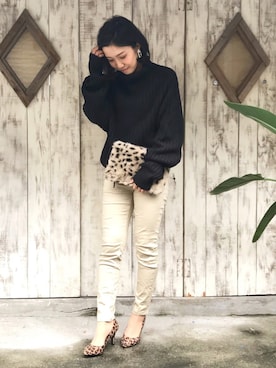 「アイテム（チノパンツ）」を使った、Akiさん（レディース・153cm）の秋コーディネート