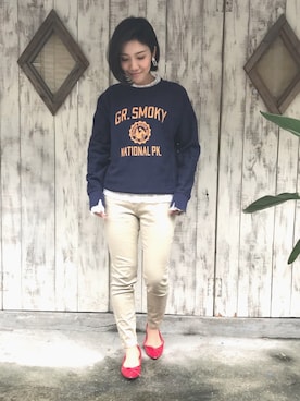 「OVoVO（オーヴォ）のアイテム」を使った、Akiさん（レディース・153cm）の秋コーディネート