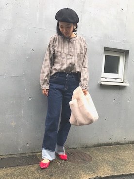 「OVoVO（オーヴォ）のアイテム」を使った、Akiさん（レディース・153cm）の秋コーディネート