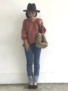 「NIXON（ニクソン）のアイテム」を使った、Akiさん（レディース・153cm）の秋コーディネート