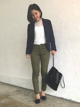 「OVoVO（オーヴォ）のアイテム」を使った、Akiさん（レディース・153cm）の秋コーディネート