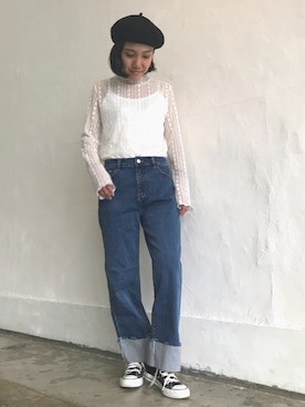 「OVoVO（オーヴォ）のアイテム」を使った、Akiさん（レディース・153cm）の秋コーディネート