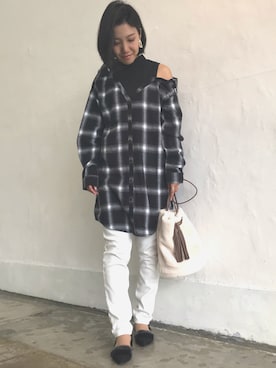 「OVoVO（オーヴォ）のアイテム」を使った、Akiさん（レディース・153cm）の秋コーディネート