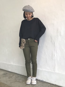 「OVoVO（オーヴォ）のアイテム」を使った、Akiさん（レディース・153cm）の秋コーディネート