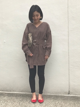 「OVoVO（オーヴォ）のアイテム」を使った、Akiさん（レディース・153cm）の秋コーディネート