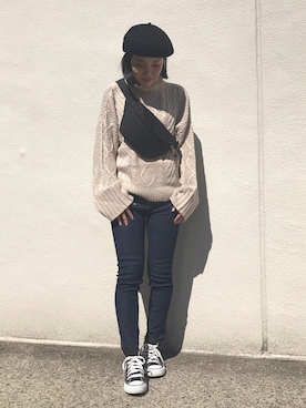 「OVoVO（オーヴォ）のアイテム」を使った、Akiさん（レディース・153cm）の秋コーディネート