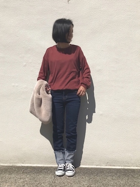 「OVoVO（オーヴォ）のアイテム」を使った、Akiさん（レディース・153cm）の秋コーディネート