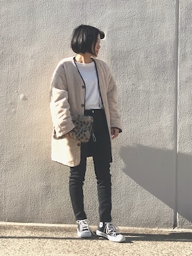 「OVoVO（オーヴォ）のアイテム」を使った、Akiさん（レディース・153cm）の秋コーディネート