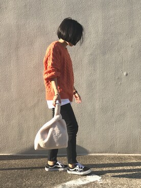 「OVoVO（オーヴォ）のアイテム」を使った、Akiさん（レディース・153cm）の冬コーディネート