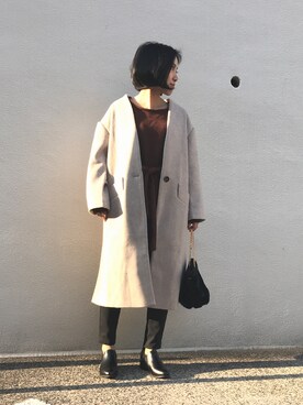 「OVoVO（オーヴォ）のアイテム」を使った、Akiさん（レディース・153cm）の冬コーディネート