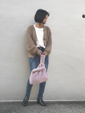 「OVoVO（オーヴォ）のアイテム」を使った、Akiさん（レディース・153cm）の冬コーディネート