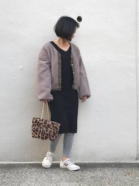 「OVoVO（オーヴォ）のアイテム」を使った、Akiさん（レディース・153cm）の冬コーディネート