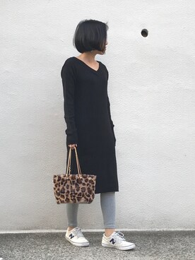 「OVoVO（オーヴォ）のアイテム」を使った、Akiさん（レディース・153cm）の冬コーディネート