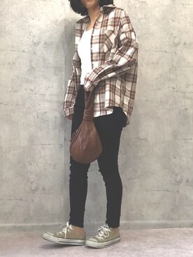 「OVoVO（オーヴォ）のアイテム」を使った、Akiさん（レディース・153cm）の秋コーディネート