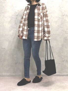 「OVoVO（オーヴォ）のアイテム」を使った、Akiさん（レディース・153cm）の秋コーディネート