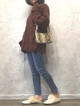 「OVoVO（オーヴォ）のアイテム」を使った、Akiさん（レディース・153cm）の秋コーディネート