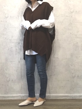 「OVoVO（オーヴォ）のアイテム」を使った、Akiさん（レディース・153cm）の秋コーディネート