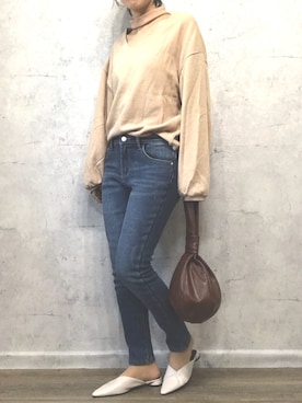 「OVoVO（オーヴォ）のアイテム」を使った、Akiさん（レディース・153cm）の秋コーディネート