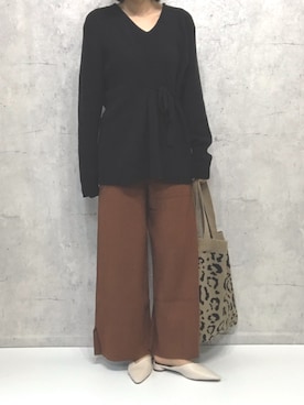 「OVoVO（オーヴォ）のアイテム」を使った、Akiさん（レディース・153cm）の秋コーディネート