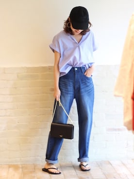 「FRAMeWORK（フレームワーク）のアイテム（キャップ）」を使った、tomoさん（レディース・165cm）の春コーディネート