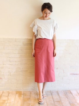 「グレー」｜「アイテム（ビーチサンダル）」を使った、tomoさん（レディース・165cm）の夏コーディネート
