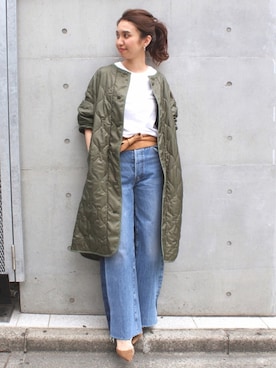 「サッシュベルト」｜「アイテム（その他アウター）」を使った、tomoさん（レディース・165cm）の夏コーディネート