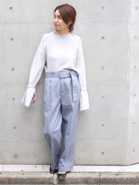 「FRAMeWORK（フレームワーク）のPORSELLI バレーシューズ◆（バレエシューズ）」を使った、tomoさん（レディース・165cm）の夏コーディネート