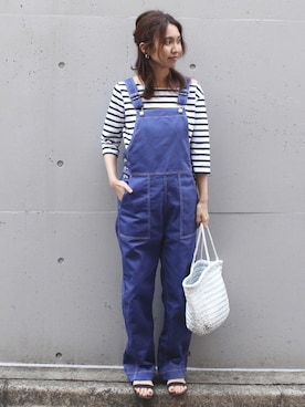 「Dickies（ディッキーズ）のアイテム（サロペット/オーバーオール）」を使った、tomoさん（レディース・165cm）の冬コーディネート