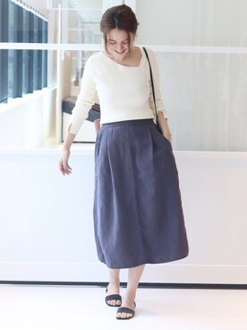 「Mature Framework（マチュール フレームワーク）のアイテム（トップス）」を使った、tomoさん（レディース・165cm）の春コーディネート