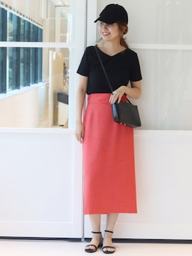 「FRAMeWORK（フレームワーク）のアイテム（キャップ）」を使った、tomoさん（レディース・165cm）の春コーディネート