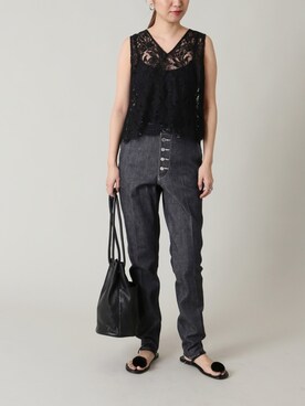 「Mature Framework（マチュール フレームワーク）のアイテム（トップス）」を使った、tomoさん（レディース・165cm）の春コーディネート