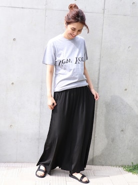 「 Tシャツ」｜tomoさん（レディース・165cm）の夏コーディネート