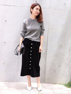 「Mature Framework（マチュール フレームワーク）のアイテム（トップス）」を使った、tomoさん（レディース・165cm）の夏コーディネート