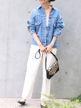 「FRAMeWORK（フレームワーク）のアイテム（デニムジャケット）」を使った、tomoさん（レディース・165cm）の夏コーディネート