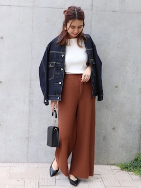 「FRAMeWORK（フレームワーク）のアイテム（デニムジャケット）」を使った、tomoさん（レディース・165cm）の夏コーディネート