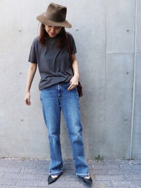 「Mature Framework（マチュール フレームワーク）のアイテム（パンツ）」を使った、tomoさん（レディース・165cm）の夏コーディネート