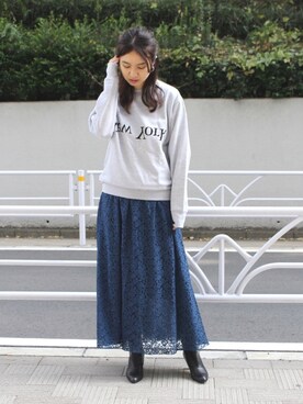「FRAMeWORK（フレームワーク）のアイテム（スウェット）」を使った、tomoさん（レディース・165cm）の冬コーディネート