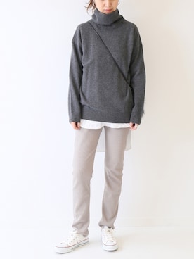 「FRAMeWORK（フレームワーク）のアイテム（レッグウェア）」を使った、tomoさん（レディース・165cm）の冬コーディネート